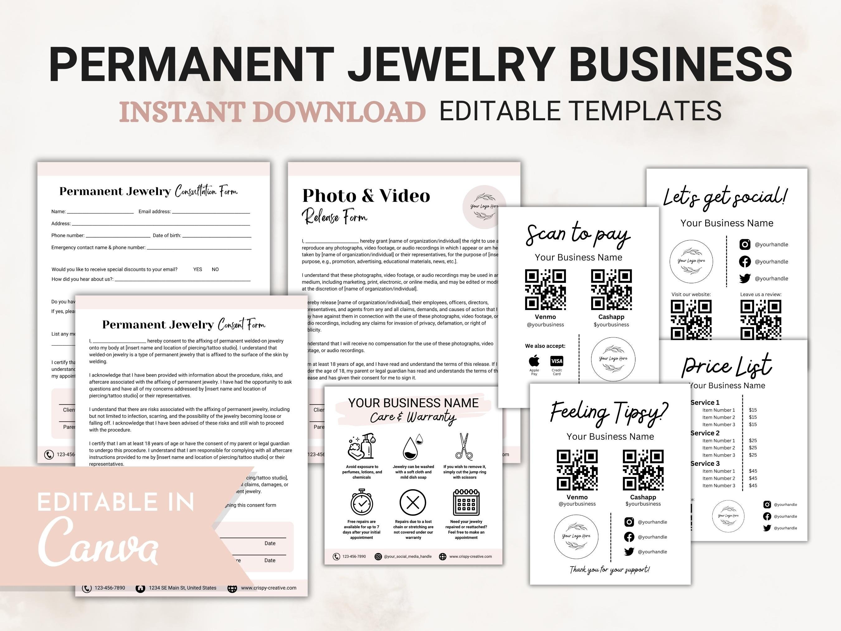 Permanent Jewelry Business Starter Kit, Permanent Jewelry Warranty Care