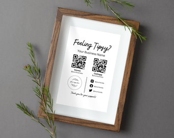 Druckbares virtuelles Trinkgeldglas, Venmo Zahlungszeichen, Cashapp QR Code Zeichen Vorlage, bearbeitbares Trinkgeld Zeichen Canva Vorlage, Sofortiger Download