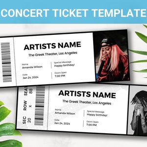 Bearbeitbare Konzertticket Vorlage, DIY Event Ticket, benutzerdefiniertes Konzertticket Geschenk, Überraschung druckbare Konzerttickets Geschenkidee, Canva Template