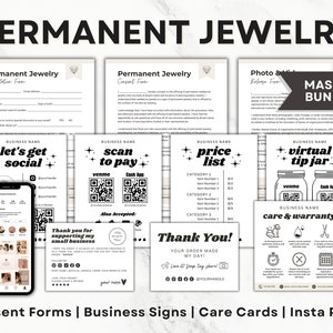 Permanent Jewelry Business Kit Bundle, Permanent Jewelry Consent Forms, Permanent Jewelry Tools, Permanent Jewelry Instagram Post Templates