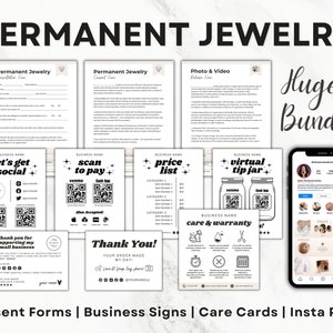 Permanent Jewelry Business Kit Bundle, Permanent Jewelry Consent Forms, Permanent Jewelry Tools, Permanent Jewelry Instagram Post Templates