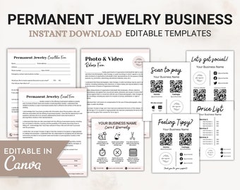 Permanent Jewelry Business Starter Kit, Permanent Jewelry Warranty Care Card, Permanent Jewelry Consent Forms, Permanent Jewelry Template