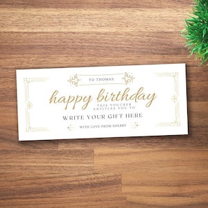 Bearbeitbares Ereignis Goldenes Ticket, druckbares Ereignisticket, Geburtstagsgutschein zu Hause drucken, digitaler Geschenkgutschein, Canva-Vorlage für Überraschungsticket