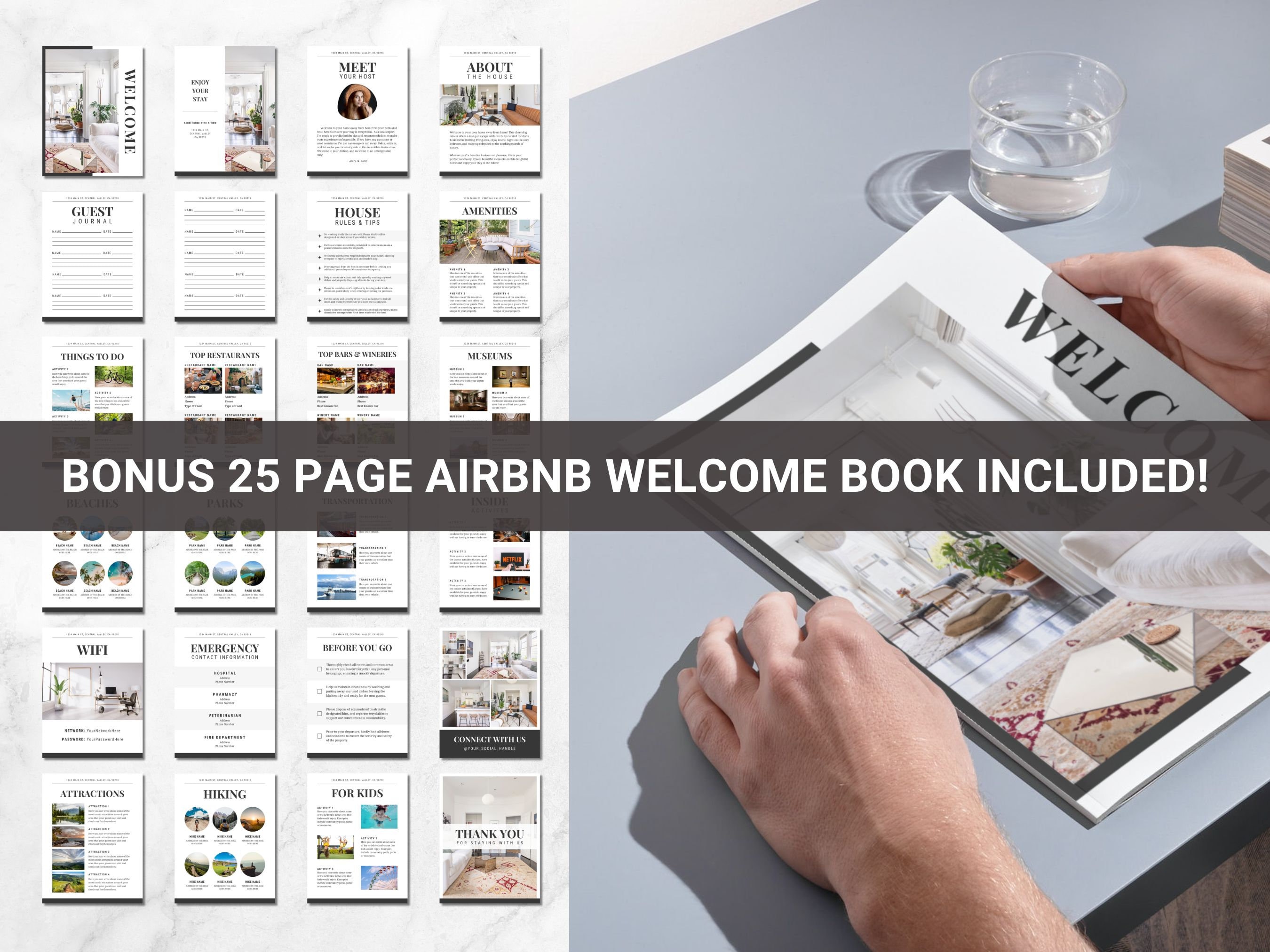 Airbnb Sign Bundle Template Airbnb Signage Signs for Rental Etsy