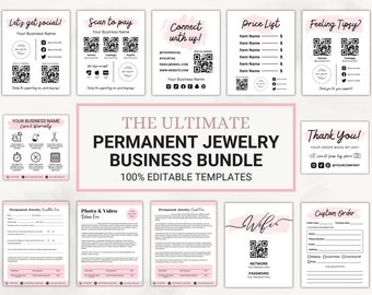 Permanent Jewelry Business Starter Kit, Permanent Jewelry Warranty Care Card, Permanent Jewelry Consent Forms, Permanent Jewelry Templates