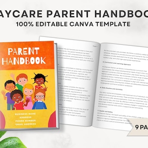 Daycare Handbook for Parents, Daycare Parent Handbook, Parent Handbook for Daycare, Childcare Policy Handbook, PDF Daycare Handbook Policies