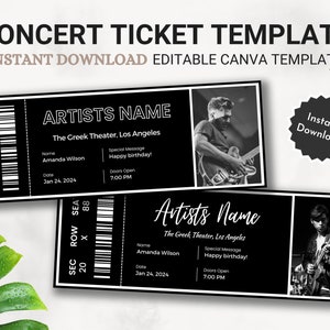 Bearbeitbare Konzertticket Vorlage, DIY Event Ticket, benutzerdefiniertes Konzertticket Geschenk, Überraschung druckbare Konzerttickets Geschenkidee, Canva Template