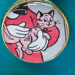 Cat Charm made from Vintage Cracker Jack Prize
