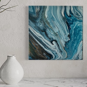 Fluid art painting | acrylic pouring | abstract art | unique art | unframed canvas | home decor | wall decor