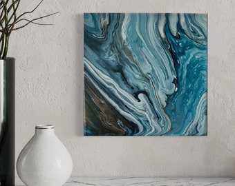 Fluid art painting | acrylic pouring | abstract art | unique art | unframed canvas | home decor | wall decor