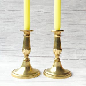 Vintage Pair of Brass Candlesticks Victorian Style Taper Candle Holders