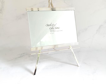 Vintage Silver Plated Solid Brass Art Easel Style Photo Picture Frame
