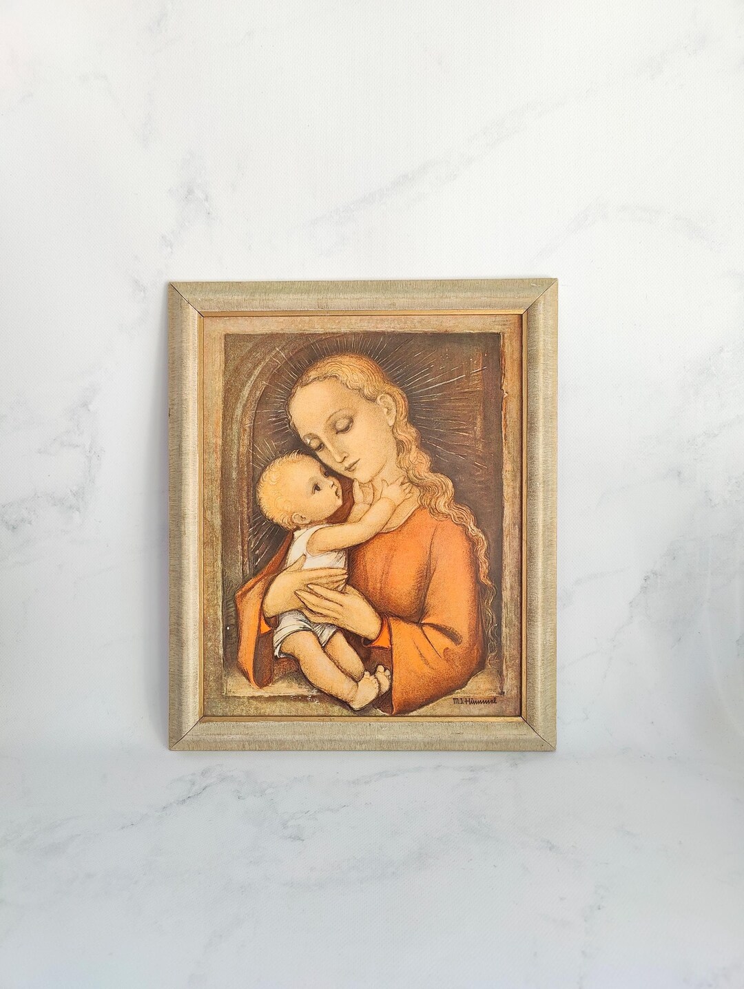 Vintage Madonna and Child Framed Religious Art Print by M I Hummel - Etsy
