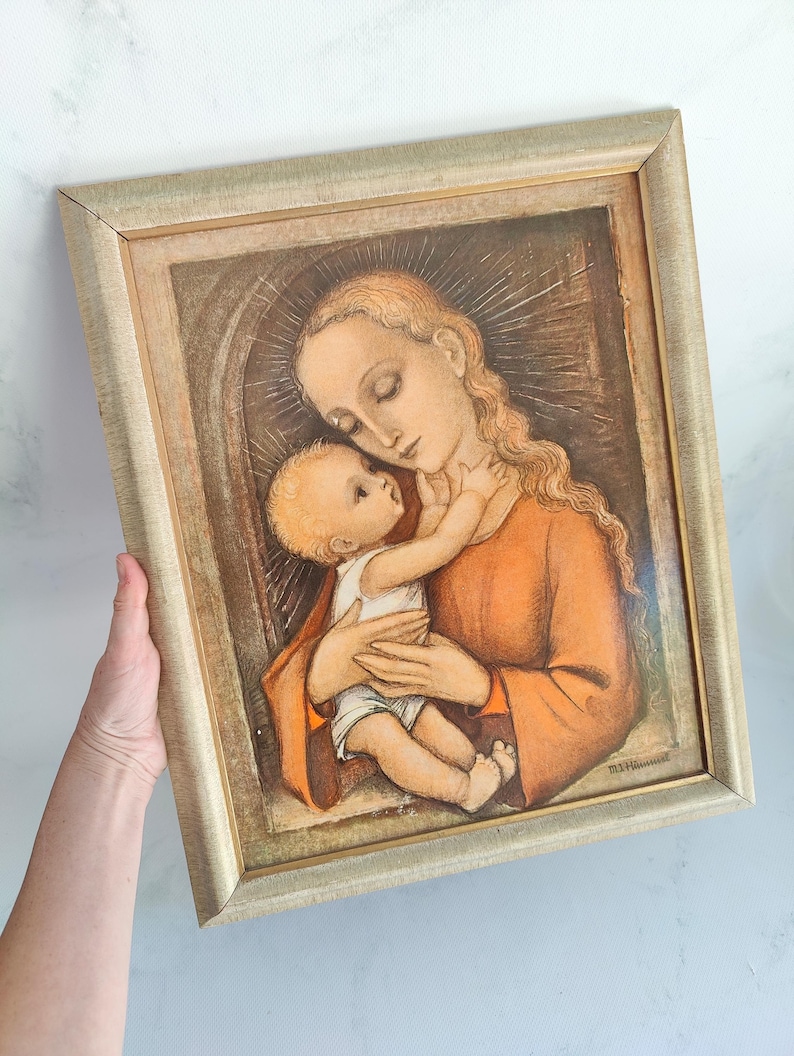 Vintage Madonna and Child Framed Religious Art Print by M I Hummel - Etsy