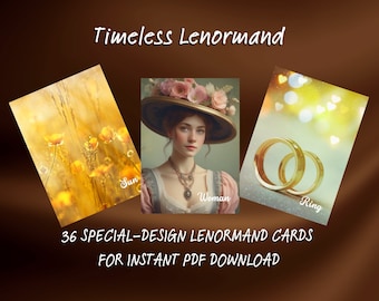 Timeless Lenormand Printable | Elegant 36 Card Divination Deck