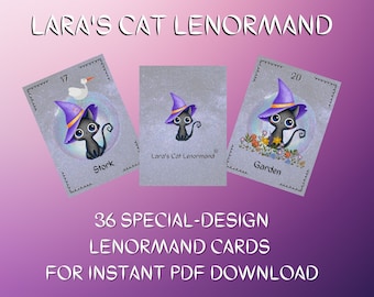 Lara's Cat Lenormand - 36 Card Printable Deck