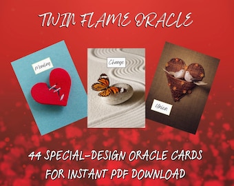 Twin Flame Oracle Printable Deck | Photo-Realistic 44 Cards