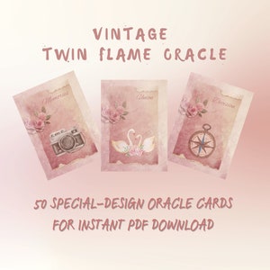 PRINTABLE Vintage Twin Flame Oracle Deck - Special Design