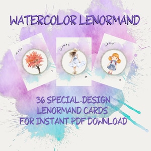 PRINTABLE Lenormand Deck - Special Design - Watercolor Lenormand