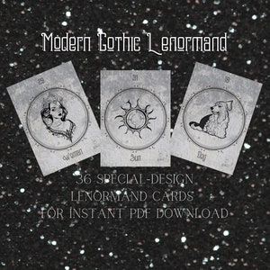 PRINTABLE Lenormand Deck - Special Design - Modern Gothic Lenormand