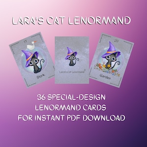 PRINTABLE Lenormand Deck - Special Design - Lara's Cat Lenormand