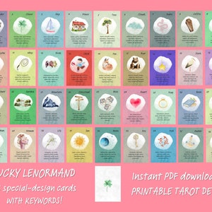 PRINTABLE Lenormand Deck - Special Design - Lucky Lenormand - Etsy