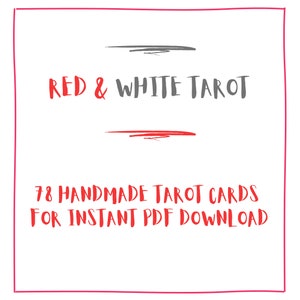 PRINTABLE Tarot Deck - 7x12 cm - Handmade - Red & White Tarot