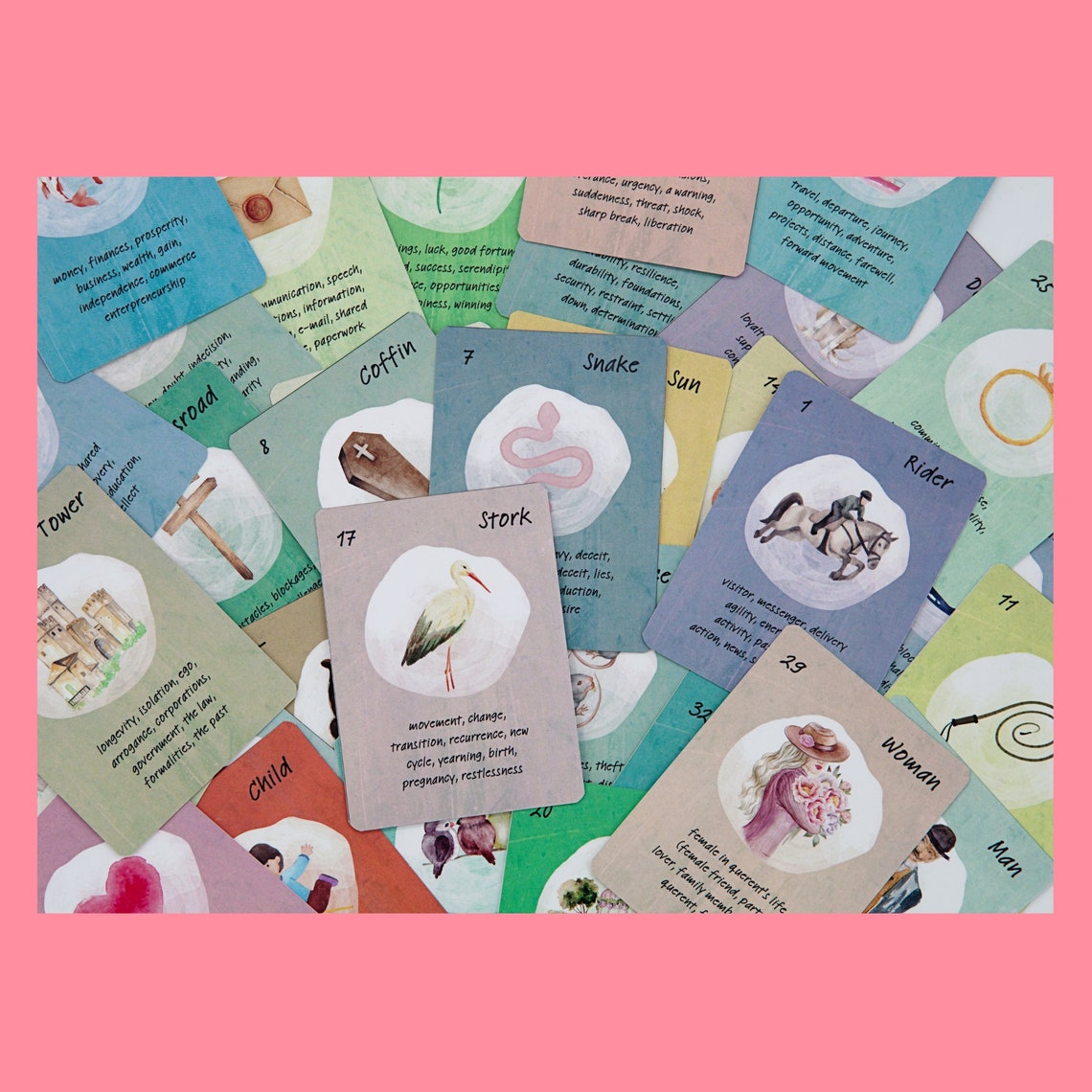 PRINTABLE Lenormand Deck Special Design Lucky Lenormand - Etsy