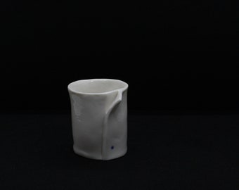 White porcelain cup Handcrafted