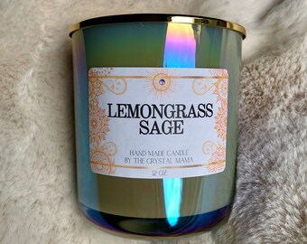 Lemongrass & Sage Aromatherapy Beeswax Mason Jar Candle | 16 Oz - Etsy