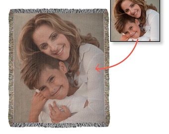 Personalized Photo Woven Blanket: 100% Cotton Family Keepsake