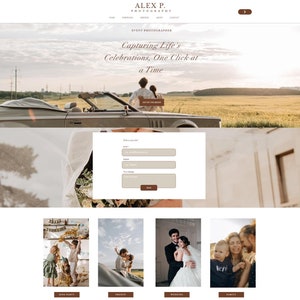Wix Website Template  Photography Boho Website Design, Customizable Photographer Portfolio Wedding Photography Website Portfolio
