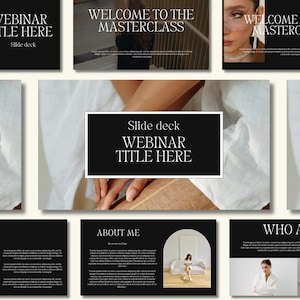 Webinar Slide Deck Presentation Template Canva Presentation Template Elegant Masterclass Template Life Coach Templates Online Course Slides