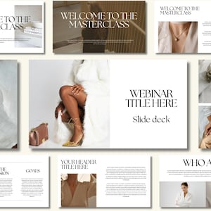 Webinar Slide Deck Presentation Template Canva Presentation Template Elegant Masterclass Template Life Coach Templates Online Course Slides