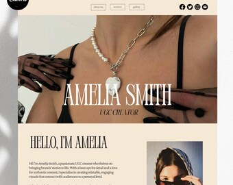 UGC Portfolio Canva Website Template for Content Creators & Influencers TikTok UGC, Media Kit, Social Media, Instagram, Canva Website Canva