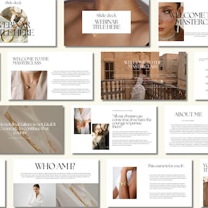 Webinar Slide Deck Presentation Template Canva Presentation Template Elegant Masterclass Template Life Coach Templates Online Course Slides