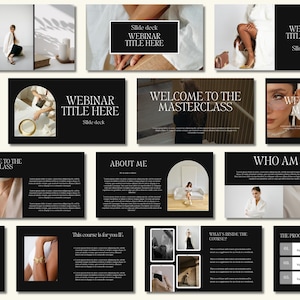 Webinar Slide Deck Presentation Template Canva Presentation Template Elegant Masterclass Template Life Coach Templates Online Course Slides