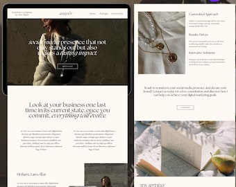 Canva Website Template Social Media Manager Editable Portfolio Aesthetic Coach Influencer UGC Landing Page Content Creator Done For You
