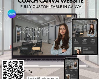 Life Coach Canva Website Template Coaching Template Therapist Web Site Editable Landing Page Website Website Canva Sales Page Portfolio