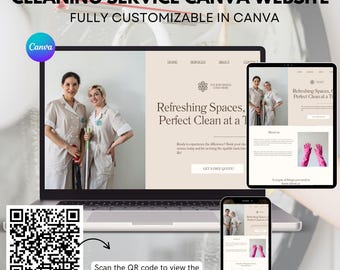 Reinigung Website Vorlage Bearbeitbar Canva Website Design für Gewerbliche Hausreinigung, Hausputz Business Website
