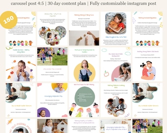Informative Canva Instagram templates for Early Education (educator, therapist, teacher, child development, kid, preschool, social media)