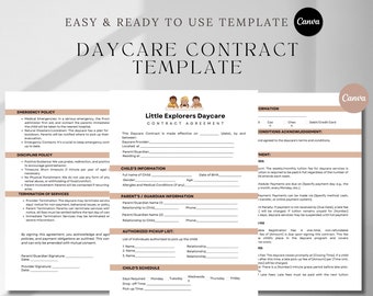 Daycare Forms, Daycare Contract, Daycare Starter Kit, Childcare Forms, Daycare Paperwork, Home Daycare Forms Complete Package, Preschool