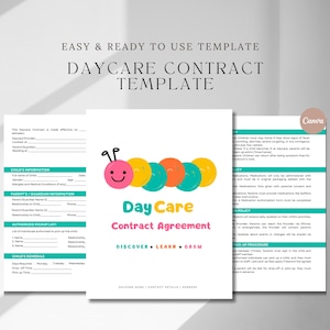 Formulaires pour la garderie, Contrat de garde d&#39;enfants, Kit de démarrage pour garderie, Formulaires pour la garde d&#39;enfants, Documents administratifs pour la garderie, Ensemble complet de formulaires pour la garde d&#39;enfants à domicile, Préscolaire