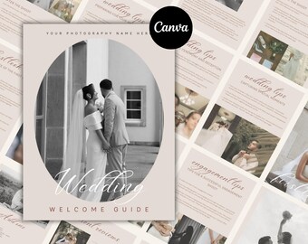 Wedding Photography Pricing Guide Template | Welcome Guide With Text | Photographer Client Guide | Magazine Template Wedding Magazine