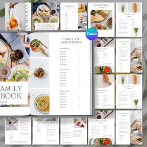Cookbook Template | Editable Recipe Book Template | Printable Family Cookbook | Recipe E-Book | Food Blogger Printable Recipe Ebook Template