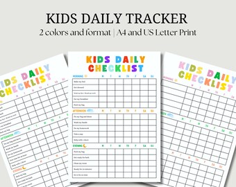 Editable Kids chore chart bundle,Kids daily checklist canva,editable responsibility chart bundle,Allowance,Screentime,Behavior,Reward chart