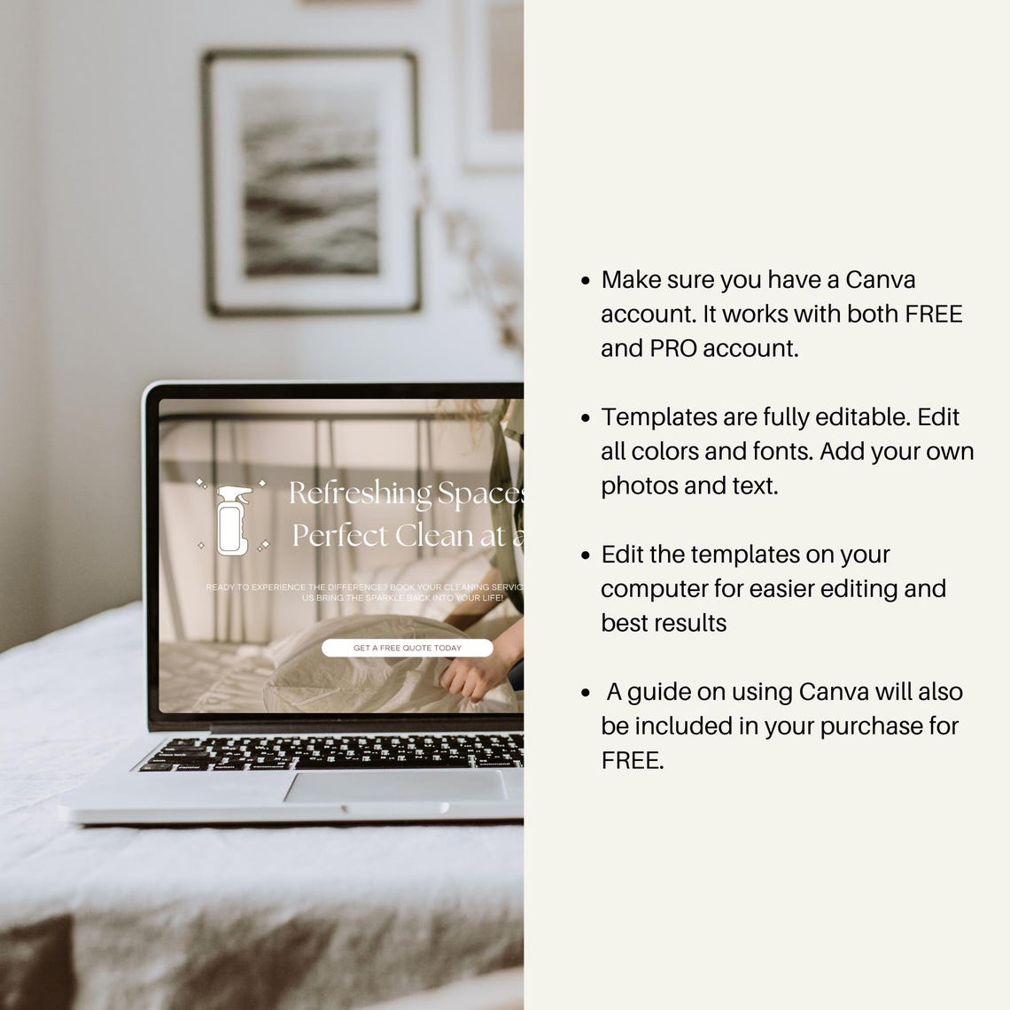 Cleaning Website Template Editable Canva Website Design for Commercial