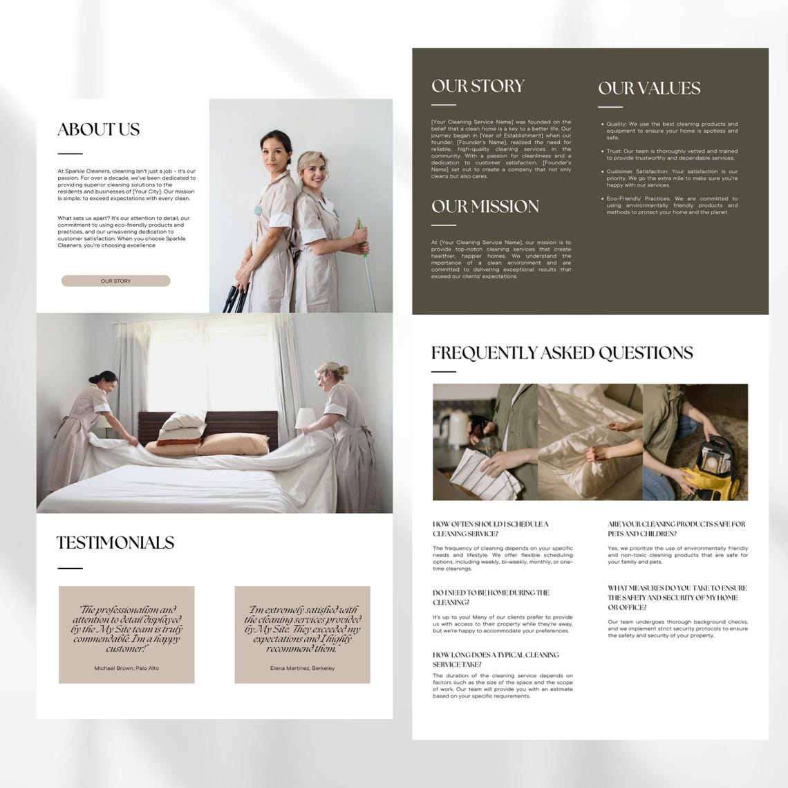 Cleaning Business Website Template Editable Canva Website Design for