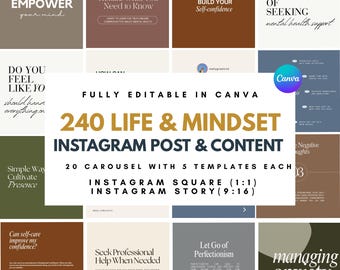 Mindset Coach Instagram Post IG Template | Life Coach Templates | Mindset Coach Social media post | Holistic Coach Post Life coaching