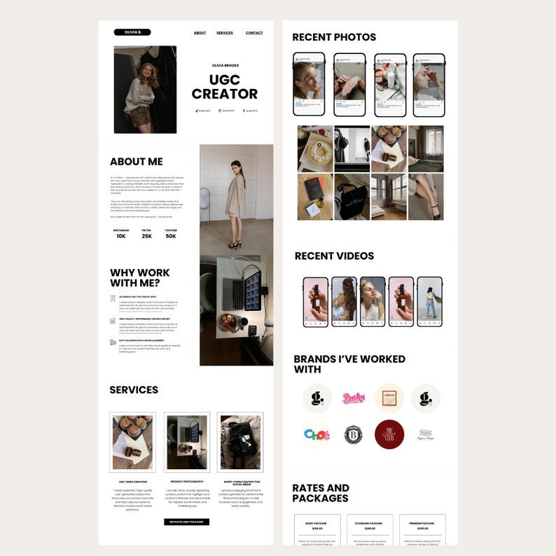 UGC Portfolio Template Canva UGC Beauty Website Template UGC Media Kit Content Creator Portfolio Template Canva Editable Media Kit image 6